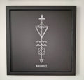Aquarius Zodiac Symbol Wall Art – CNC Engraved Black Alloy in Wooden Frame