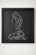 Engraved Floral Woman Wall Art – 12" Real Wood Frame with Plexiglass Front