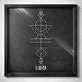 Libra Zodiac Symbol Wall Art – CNC Engraved Black Alloy in Wooden Frame