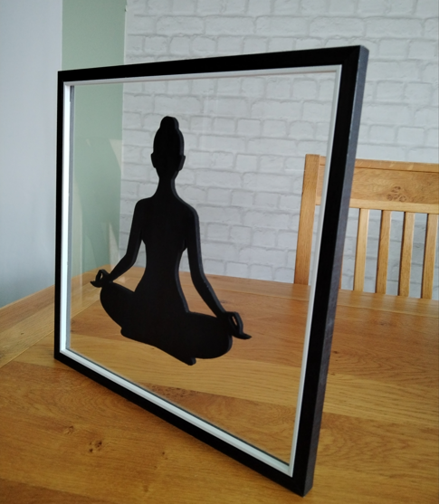 Yoga Silhouette Floating Art in 12" MDF Frame – Inner Peace Décor