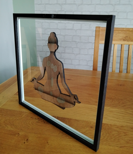 Yoga Silhouette Floating Art in 12" MDF Frame – Inner Peace Décor
